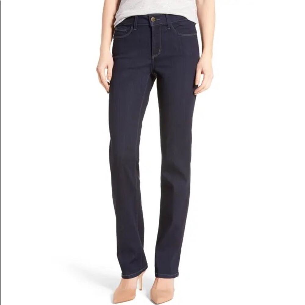 NYDJ Marilyn Straight Stretchy Dark Denim Jeans